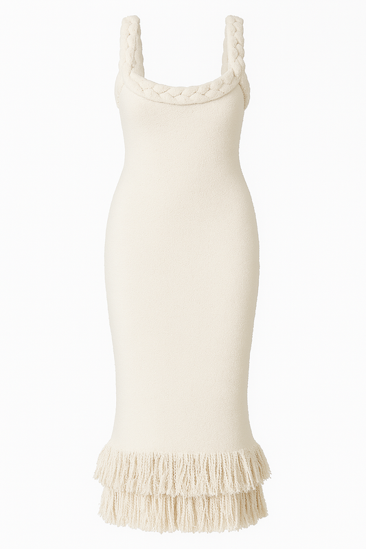 Kiara robe longue à franges