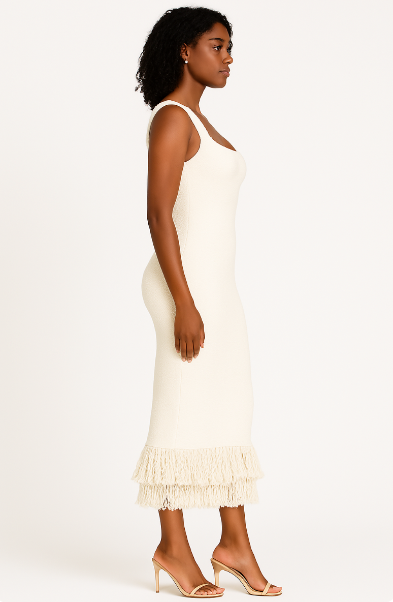 Kiara robe longue à franges