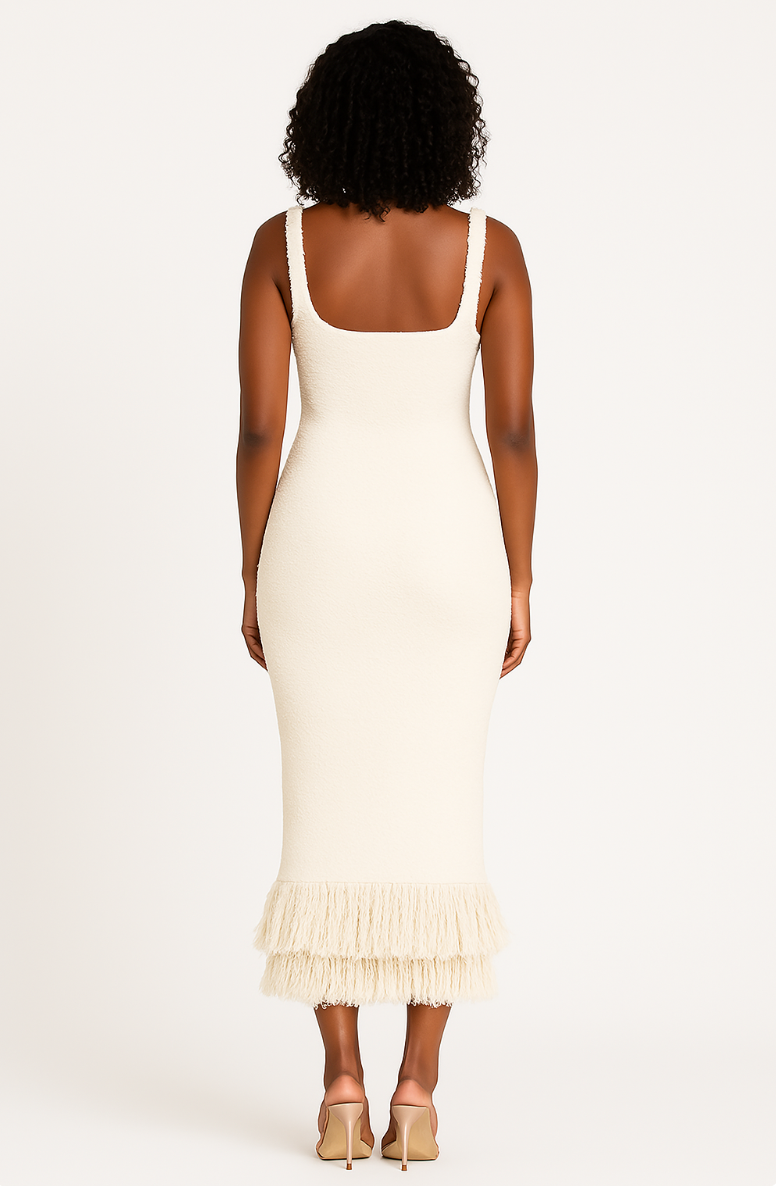 Kiara robe longue à franges