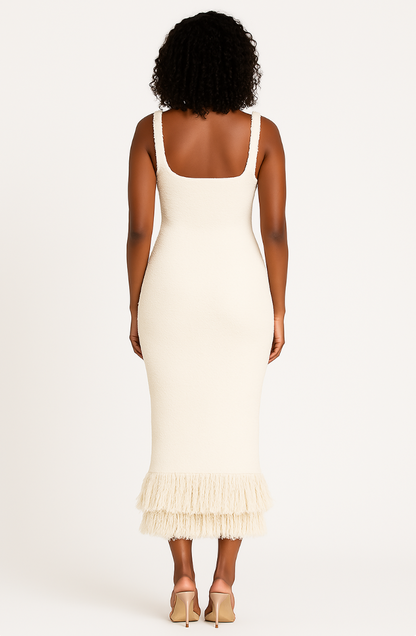 Kiara robe longue à franges