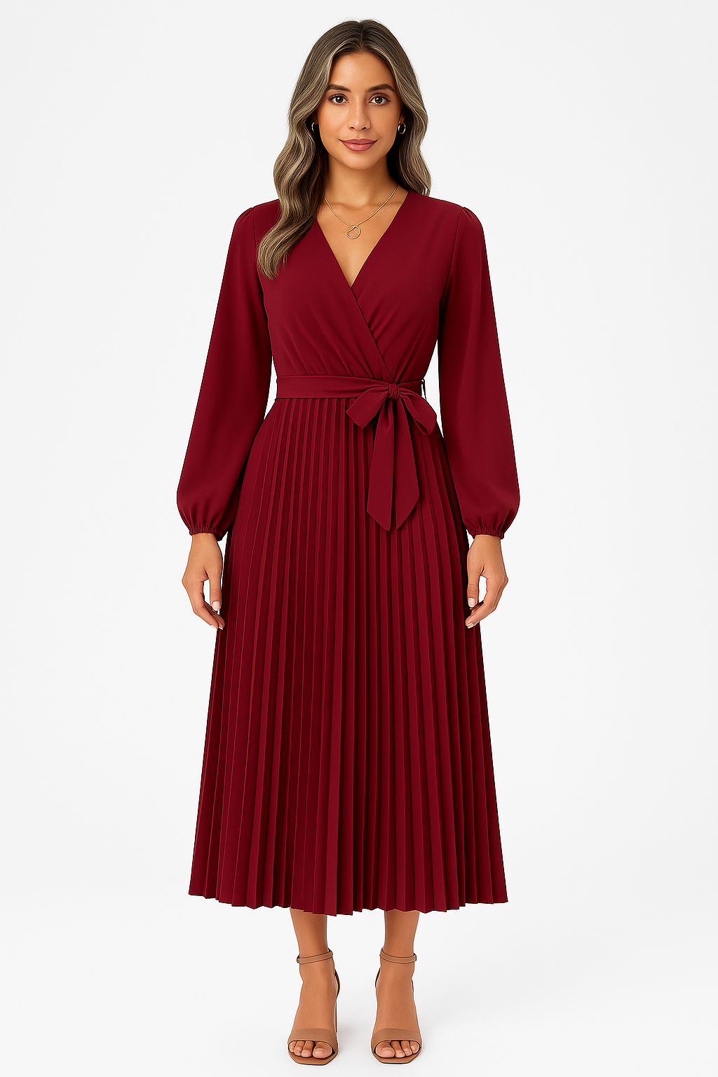 Carmen robe plissée